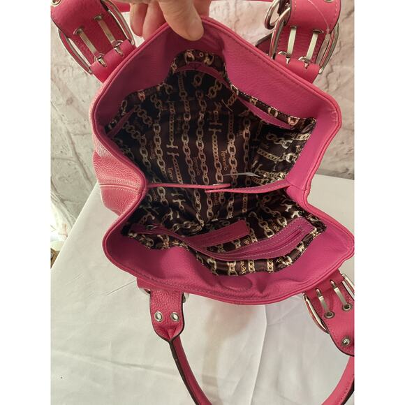 Tignanello Genuine Leather Pink Purse Bag Satchel - Picture 10 of 14